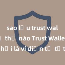 sao lưu trust wallet như thế nào Trust Wallet có phải là ví điện tử tốt nhất tại Việt Nam không?